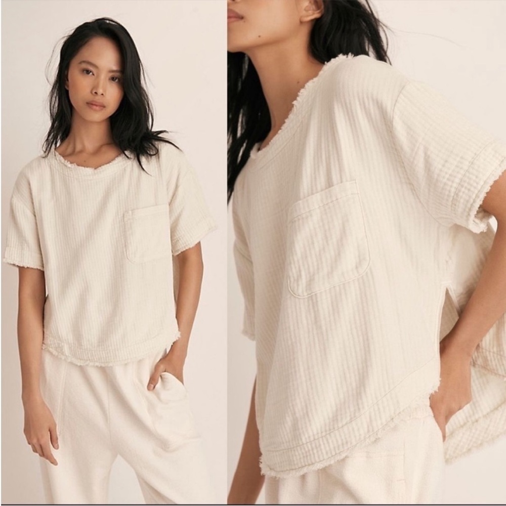 FREE PEOPLE WE THE FREE Palo Alto Top In Ivory size L
